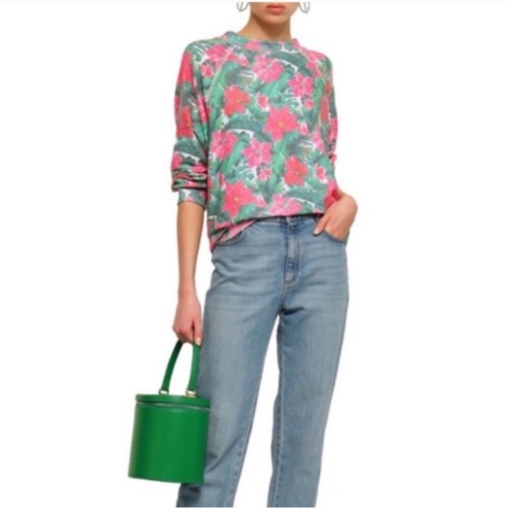 NWT WILDFOX Island Holiday Poinsettia Sommers Christmas Pullover Sweatshirt S - Picture 4 of 7